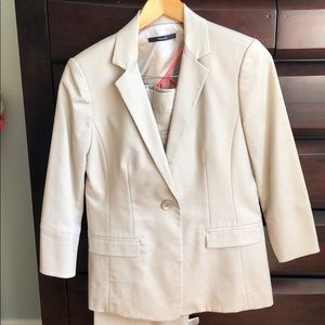 Tahari tan suit
